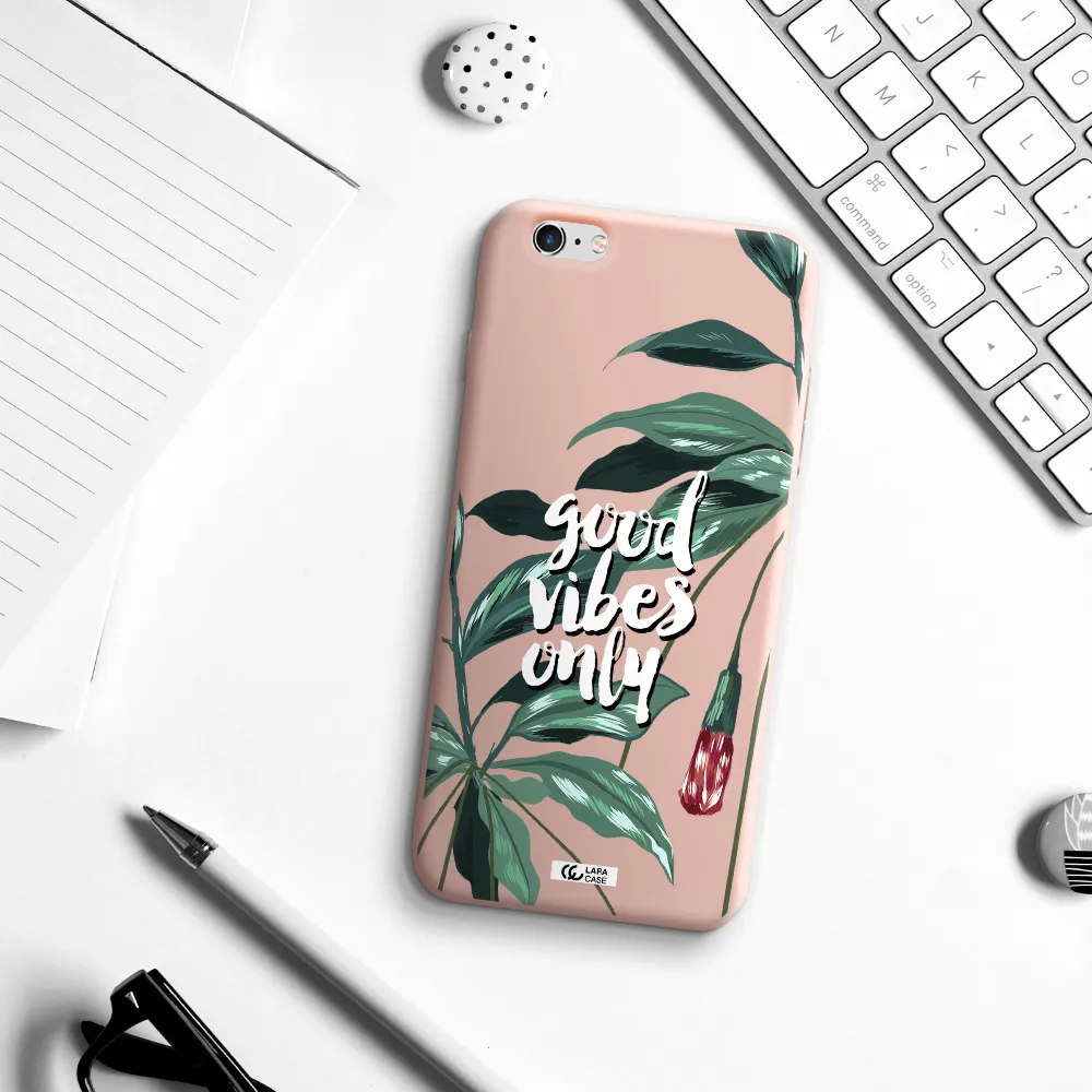 Tropical Vibes Green Apple iPhone 6 s plus Silicone pastel pink Case