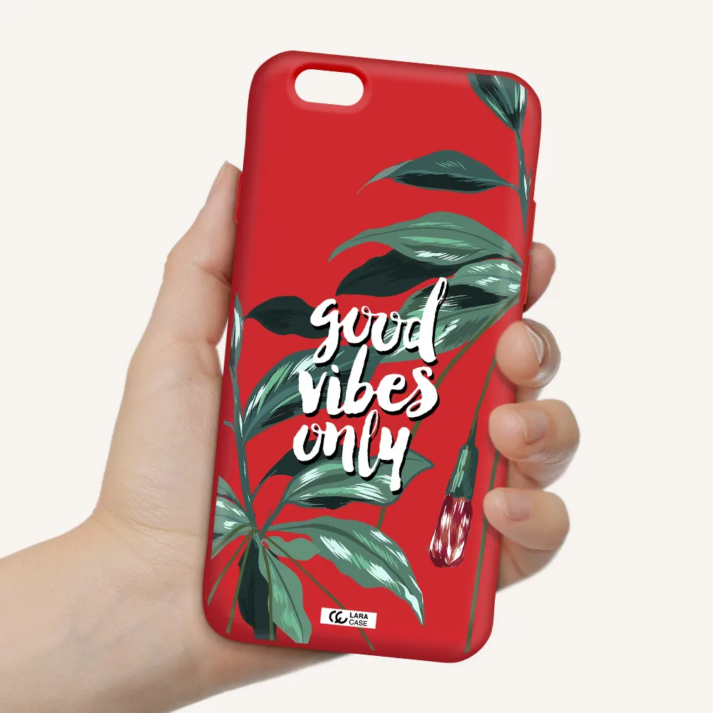 Tropical Vibes Green Apple iPhone 6 Silicone Imperial Red Case