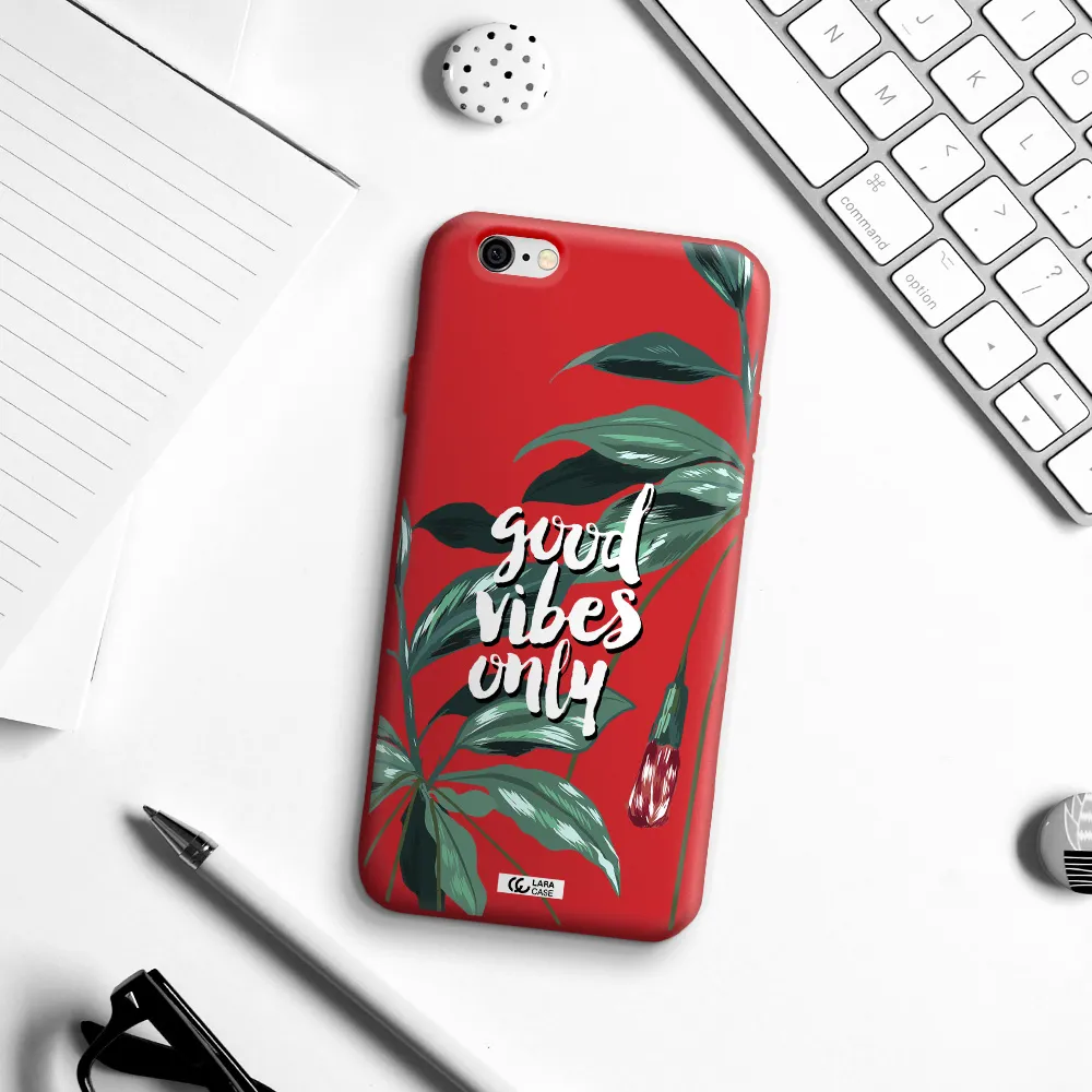 Tropical Vibes Green Apple iPhone 6 Silicone Imperial Red Case