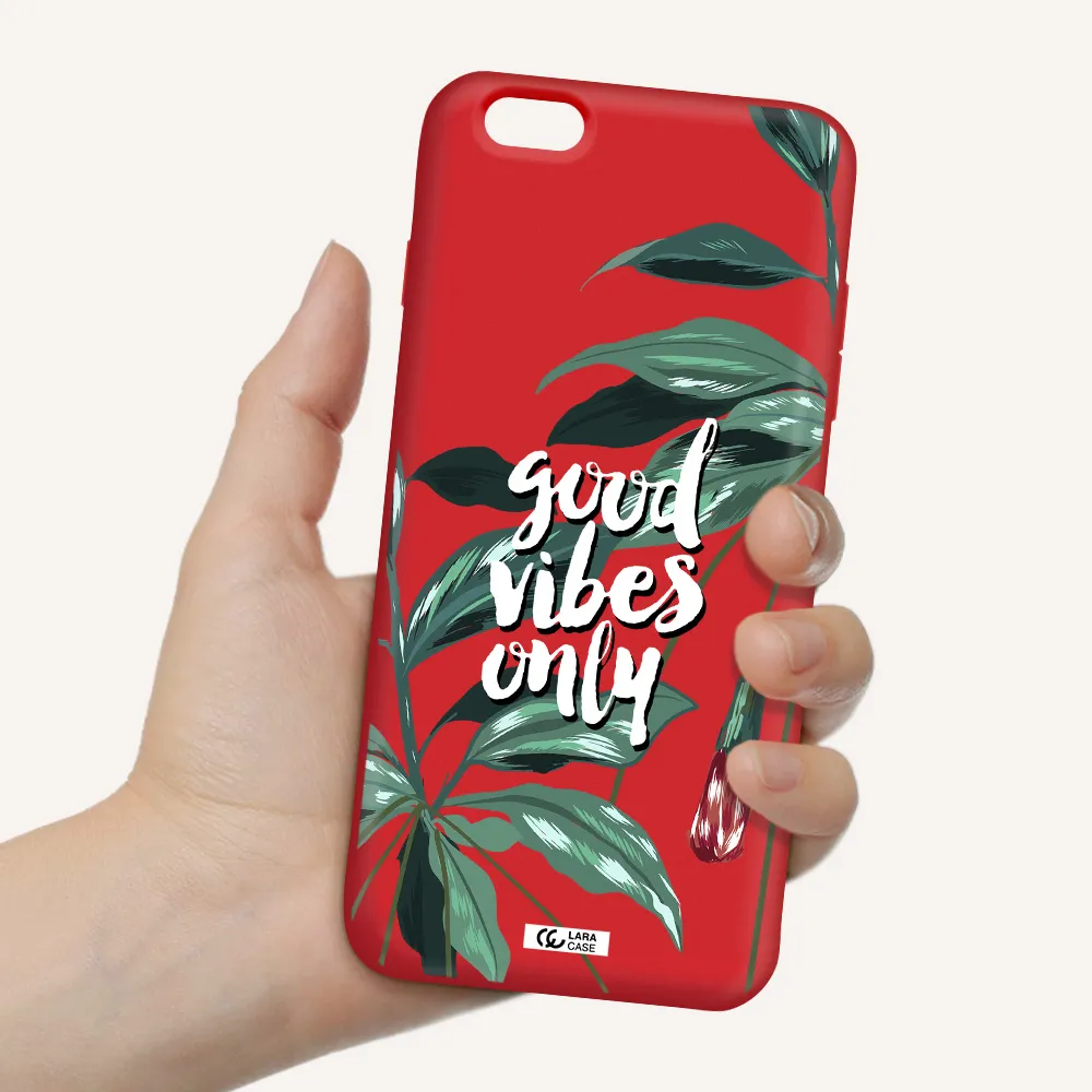 Tropical Vibes Green Apple iPhone 6S Silicone Imperial Red Case