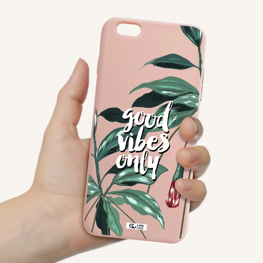 Tropical Vibes Green Apple iPhone 6S Silicone pastel pink Case