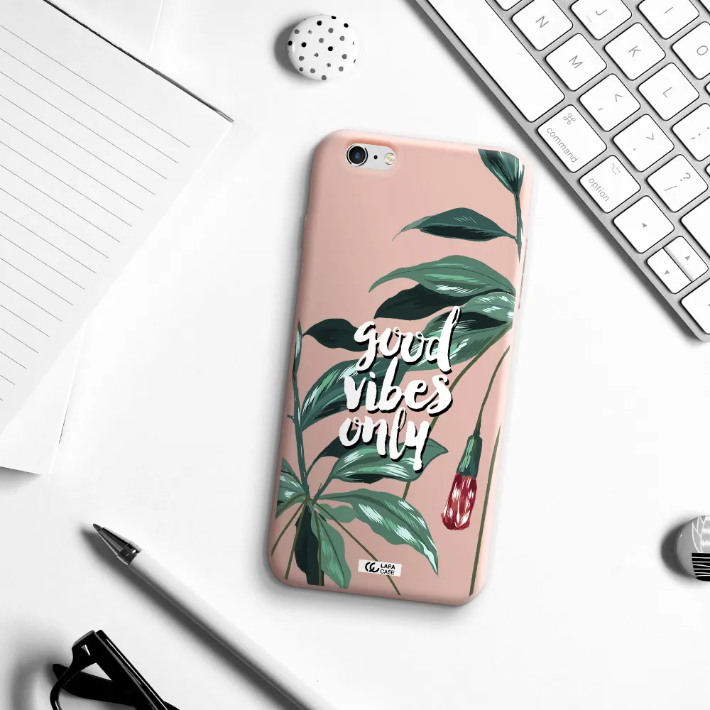 Tropical Vibes Green Apple iPhone 6S Silicone pastel pink Case