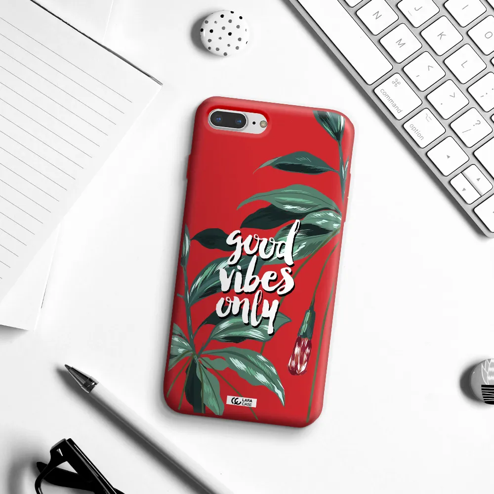 Tropical Vibes Green Apple iPhone 7 plus Silicone Imperial Red Case