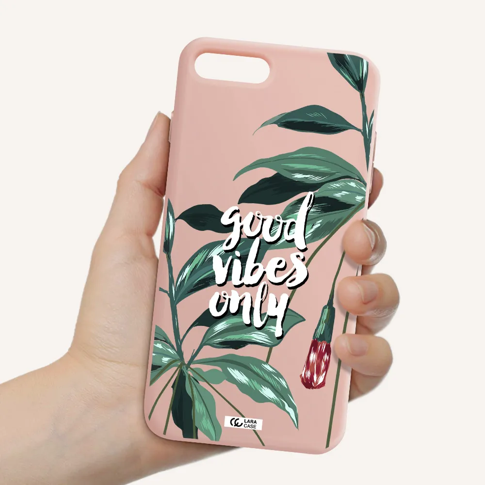 Tropical Vibes Green Apple iPhone 7 plus Silicone pastel pink Case