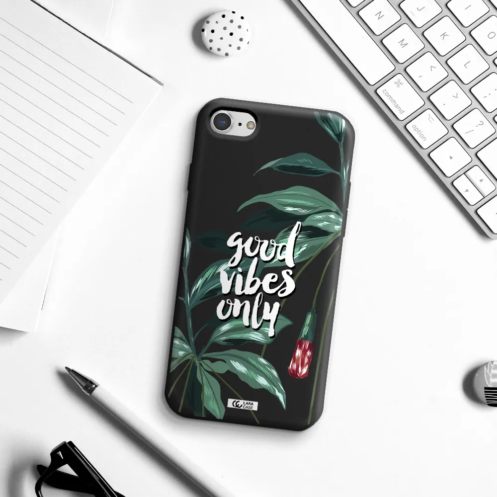 Tropical Vibes Green Apple iPhone 7 Silicone black Case