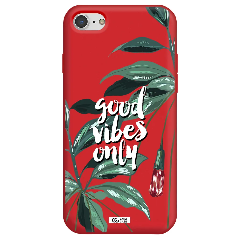 Tropical Vibes Green Apple iPhone 7 Silicone Imperial Red Case