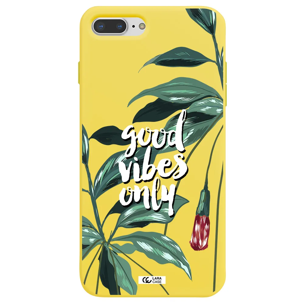 Tropical Vibes Green Apple iPhone 8 plus Silicone canary yellow Case