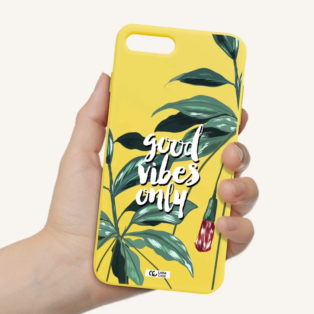 Tropical Vibes Green Apple iPhone 8 plus Silicone canary yellow Case