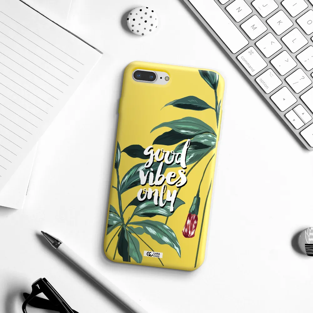 Tropical Vibes Green Apple iPhone 8 plus Silicone canary yellow Case