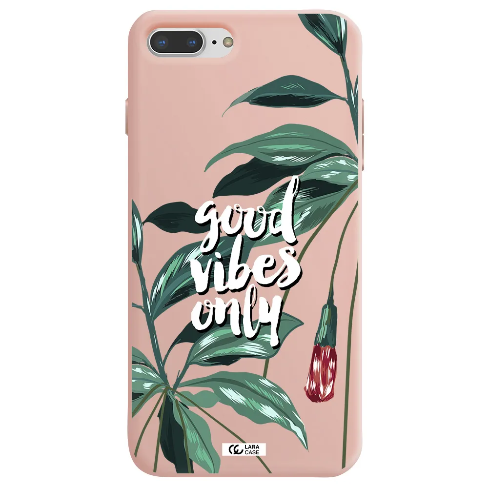 Tropical Vibes Green Apple iPhone 8 plus Silicone pastel pink Case