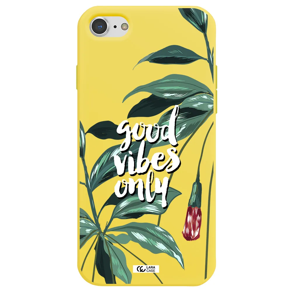 Tropical Vibes Green Apple iPhone 8 Silicone canary yellow Case