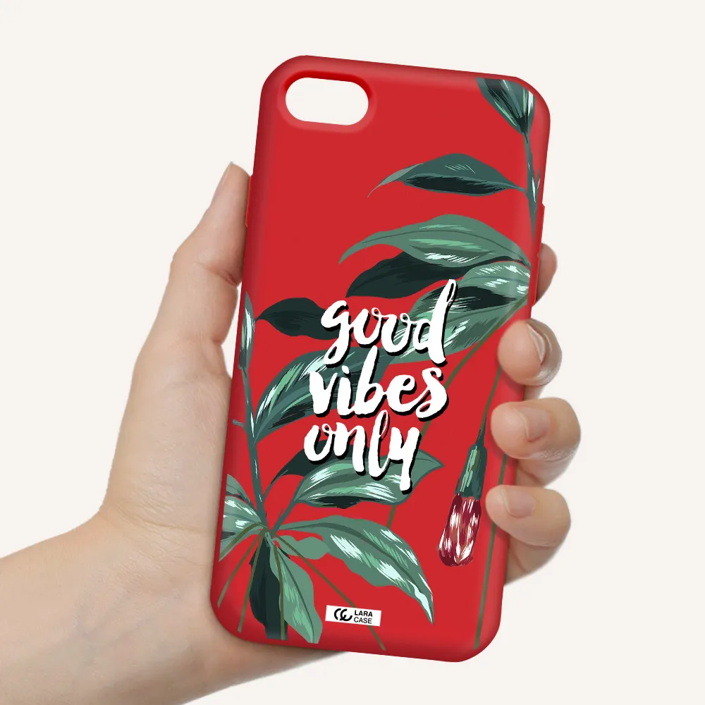 Tropical Vibes Green Apple iPhone 8 Silicone Imperial Red Case