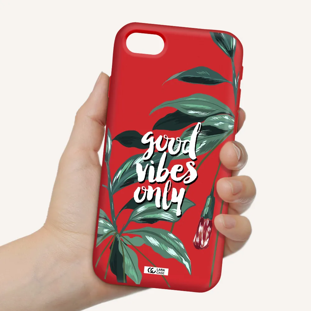 Tropical Vibes Green Apple iPhone se 2020 Silicone Imperial Red Case