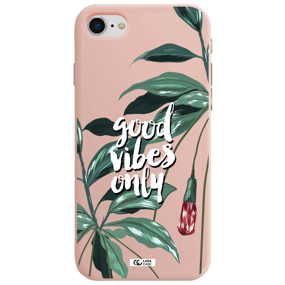 Tropical Vibes Green Apple iPhone se 2020 Silicone pastel pink Case