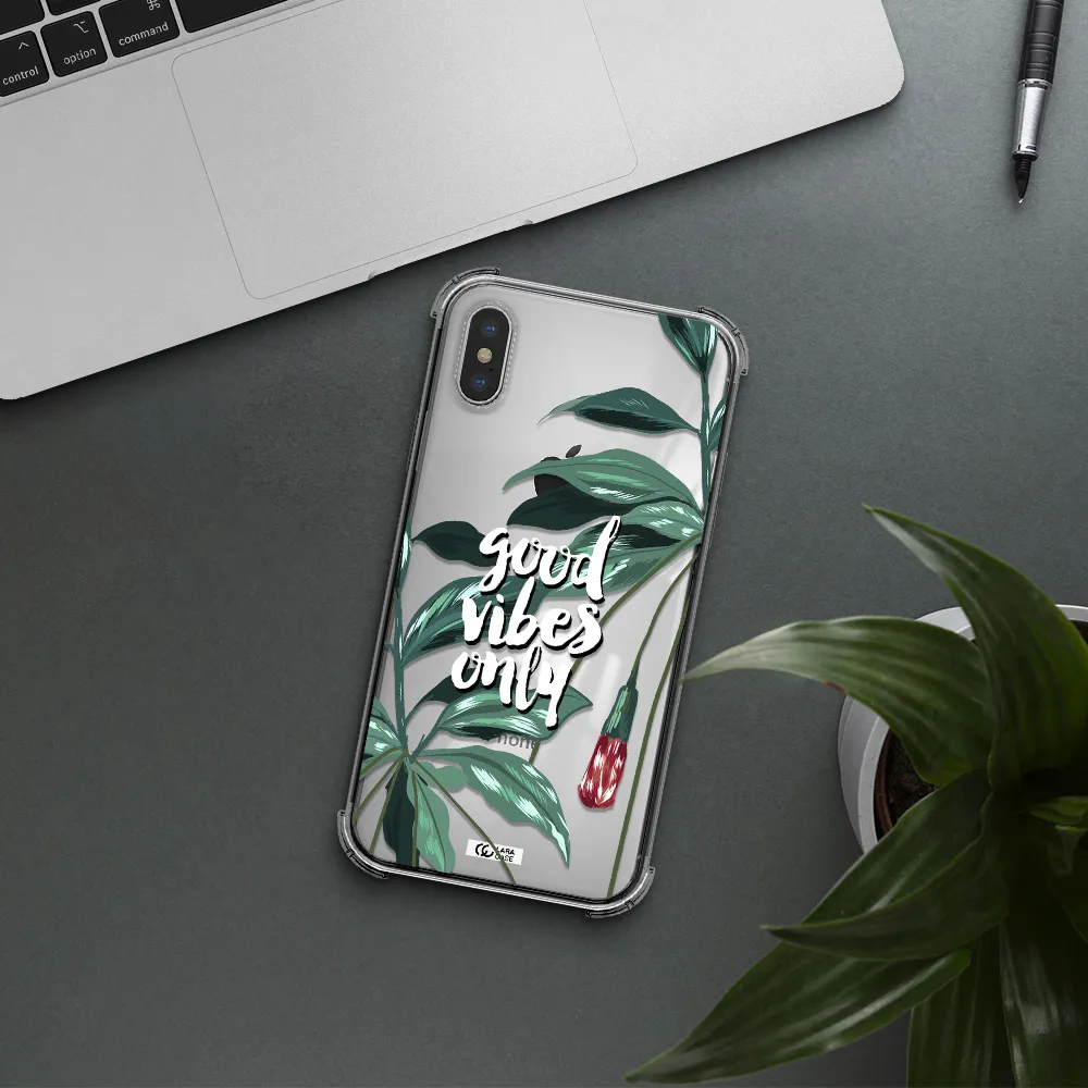 Tropical Vibes Green Apple iPhone X Clear PC Case