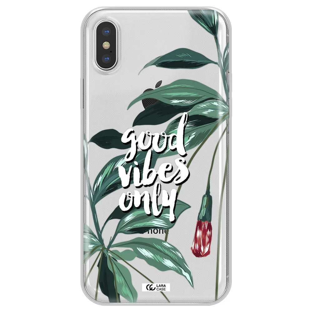 Tropical Vibes Green Apple iPhone X Clear TPU Case