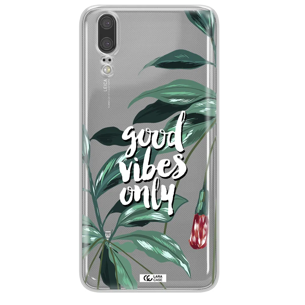 Tropical Vibes Green Huawei P20 Clear TPU Case