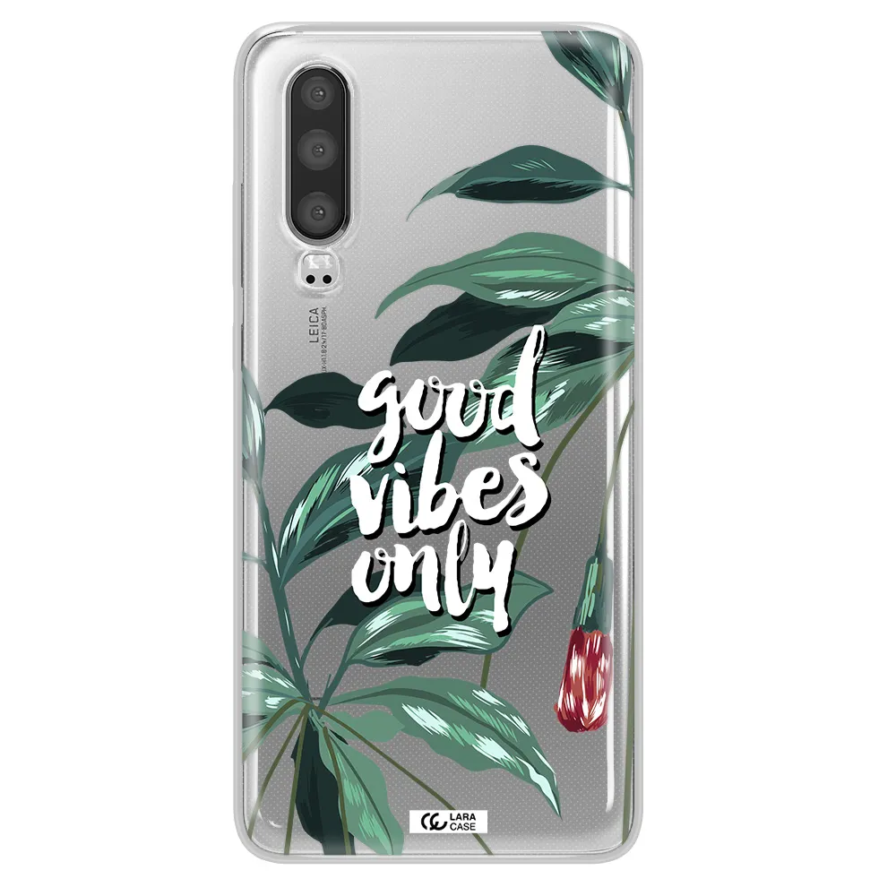 Tropical Vibes Green Huawei P30 Clear TPU Case