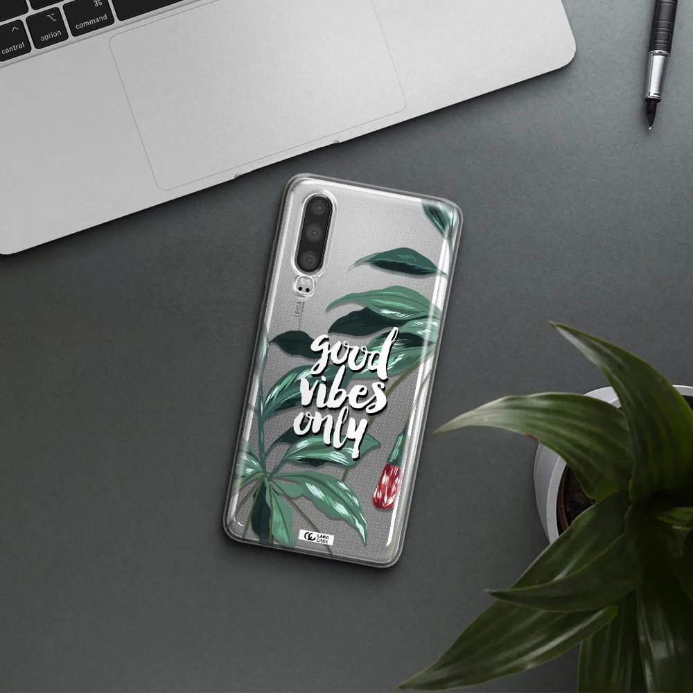Tropical Vibes Green Huawei P30 Clear TPU Case