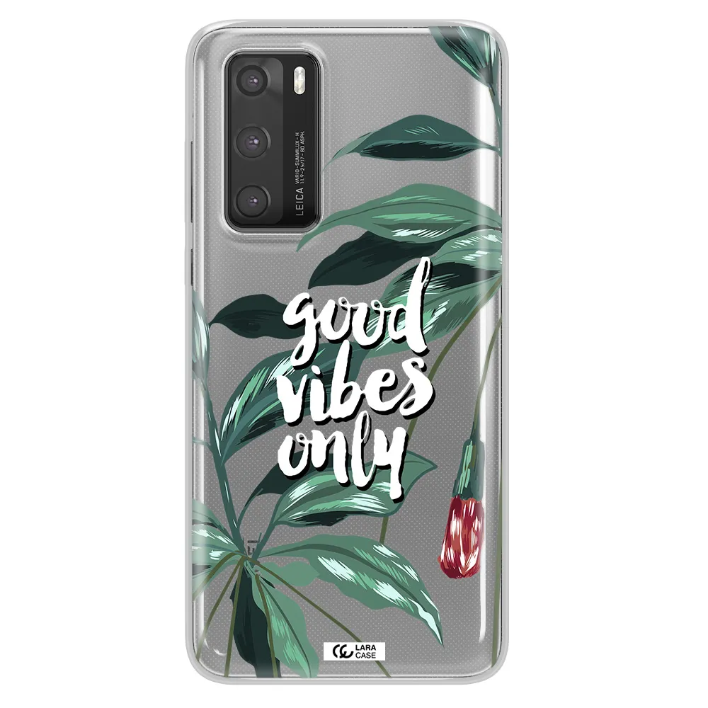 Tropical Vibes Green Huawei P40 Clear TPU Case