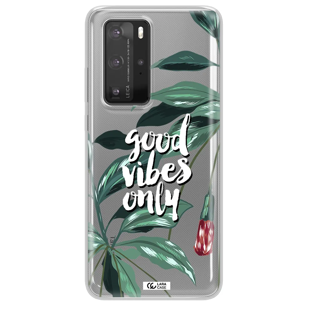 Tropical Vibes Green Huawei P40 Pro Clear TPU Case