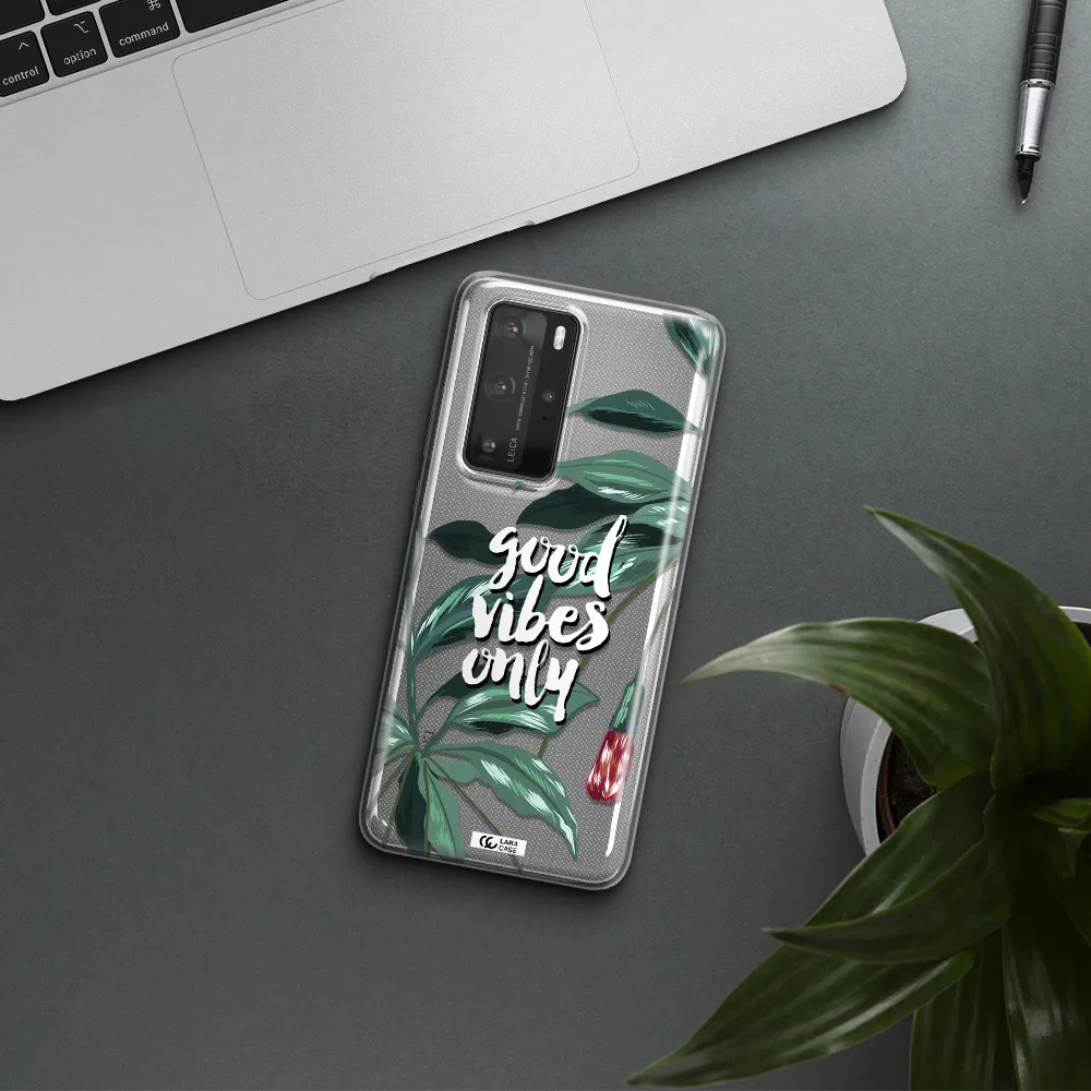 Tropical Vibes Green Huawei P40 Pro Clear TPU Case