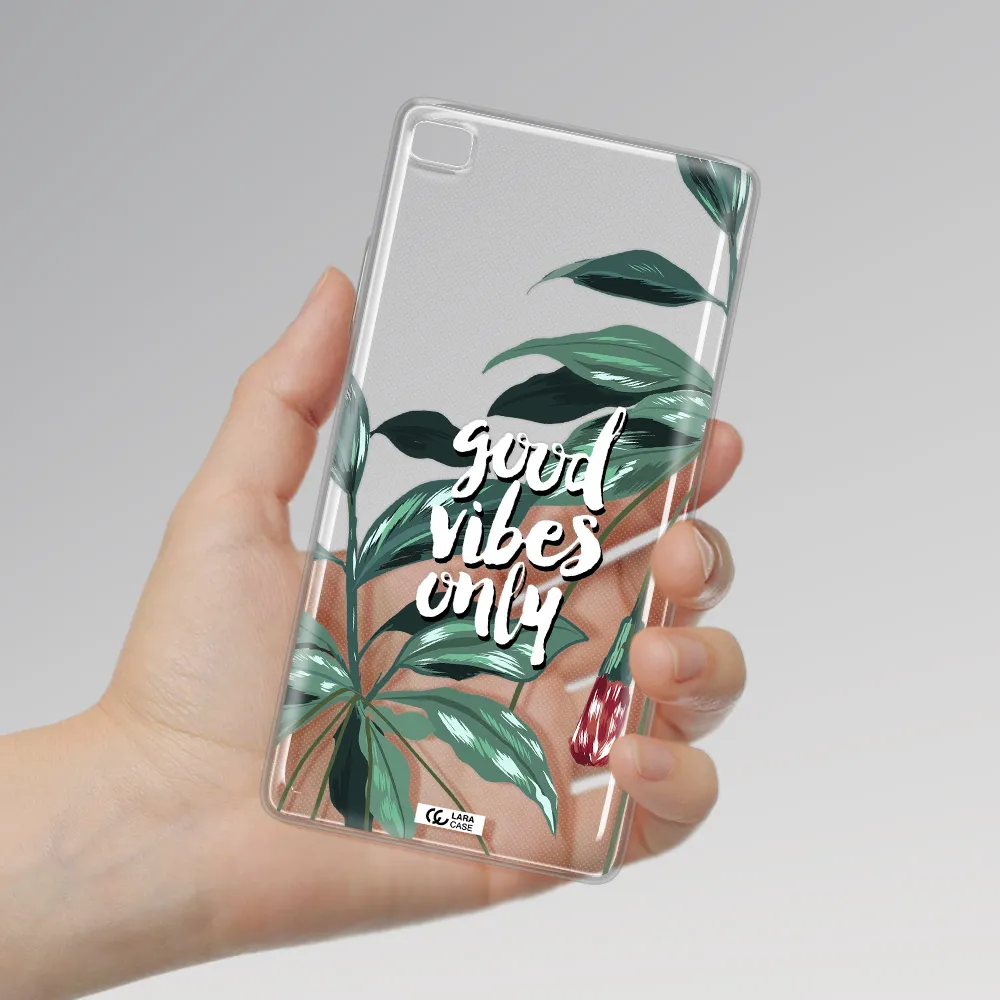 Tropical Vibes Green Huawei P8 Clear TPU Case