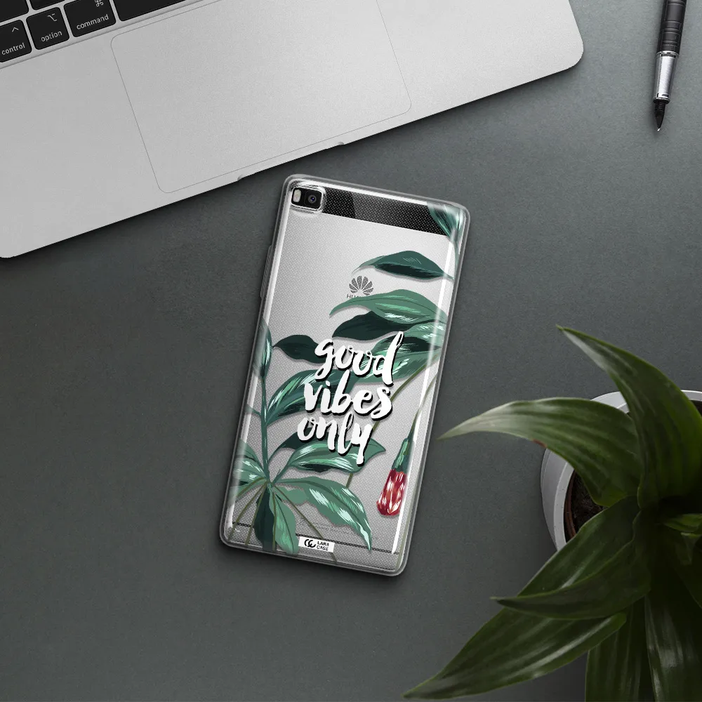 Tropical Vibes Green Huawei P8 Clear TPU Case