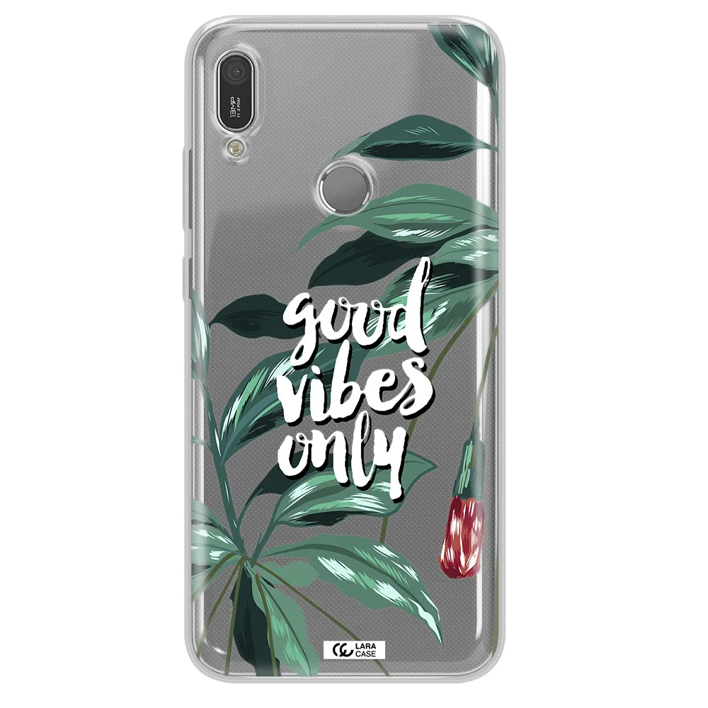 Tropical Vibes Green Huawei Y6 2019 Clear TPU Case