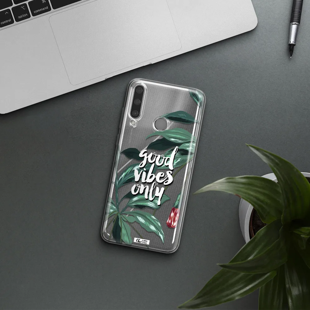 Tropical Vibes Green Huawei Y6P Clear TPU Case