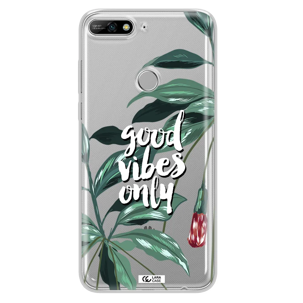 Tropical Vibes Green Huawei Y7 2018 Clear TPU Case