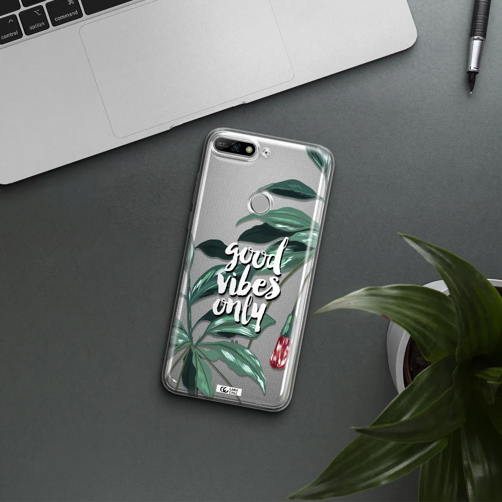 Tropical Vibes Green Huawei Y7 2018 Clear TPU Case