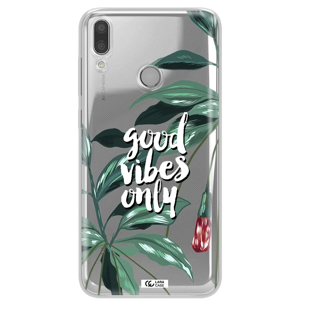 Tropical Vibes Green Huawei Y7 2019 Clear TPU Case