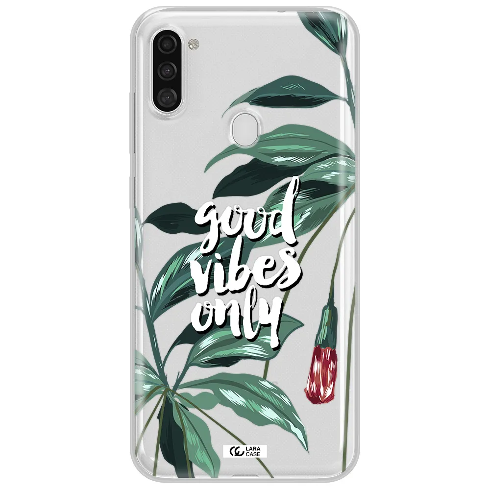 Tropical Vibes Green Samsung A11 Clear TPU Case