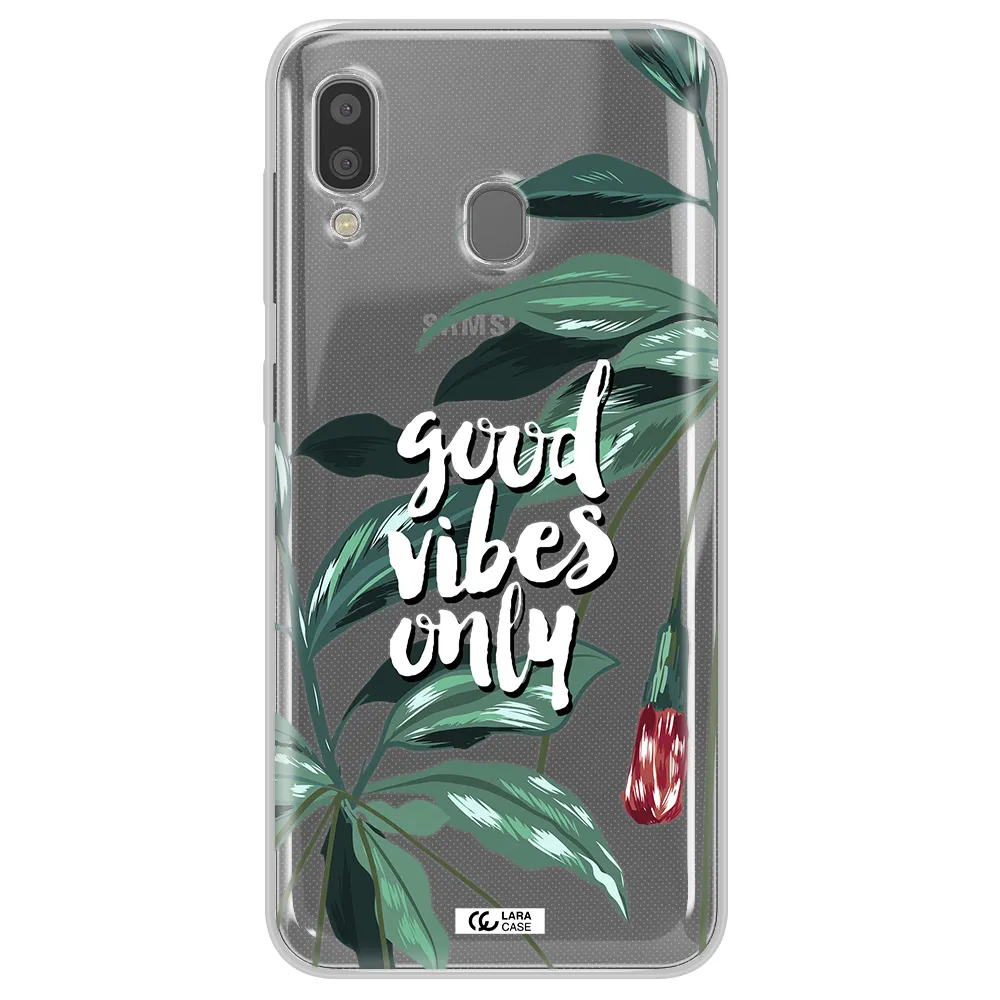 Tropical Vibes Green Samsung A20 Clear TPU Case