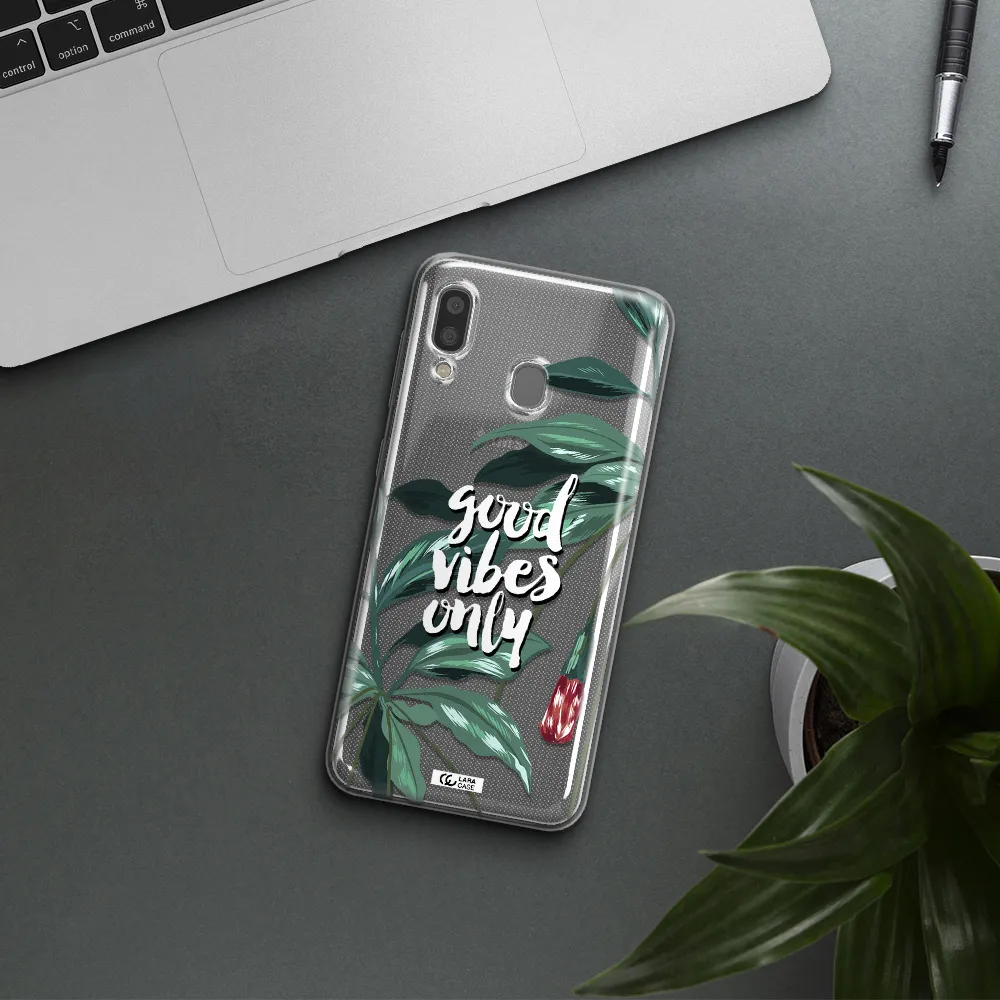 Tropical Vibes Green Samsung A20 Clear TPU Case
