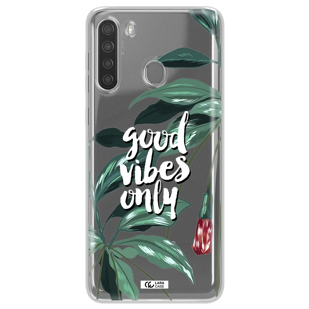 Tropical Vibes Green Samsung A21 Clear TPU Case