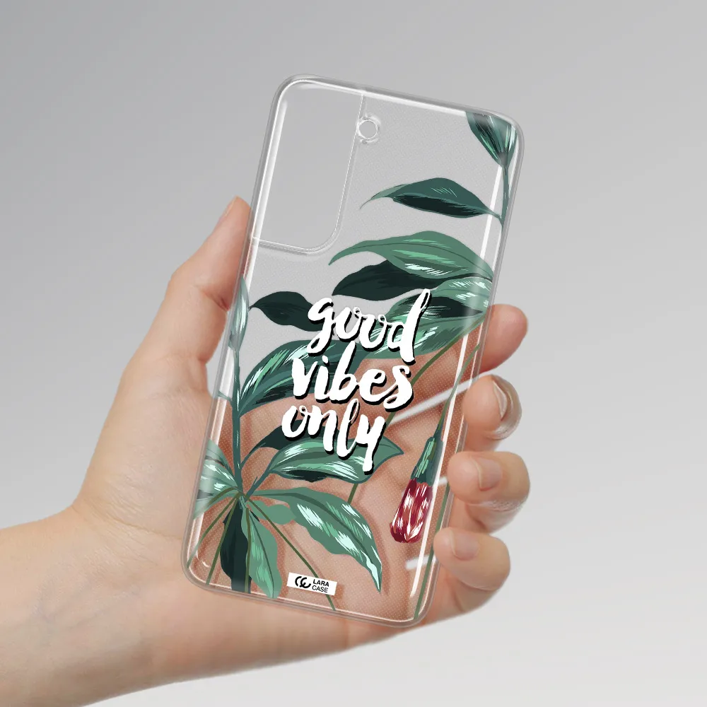 Tropical Vibes Green Samsung A21 Fe Clear TPU Case