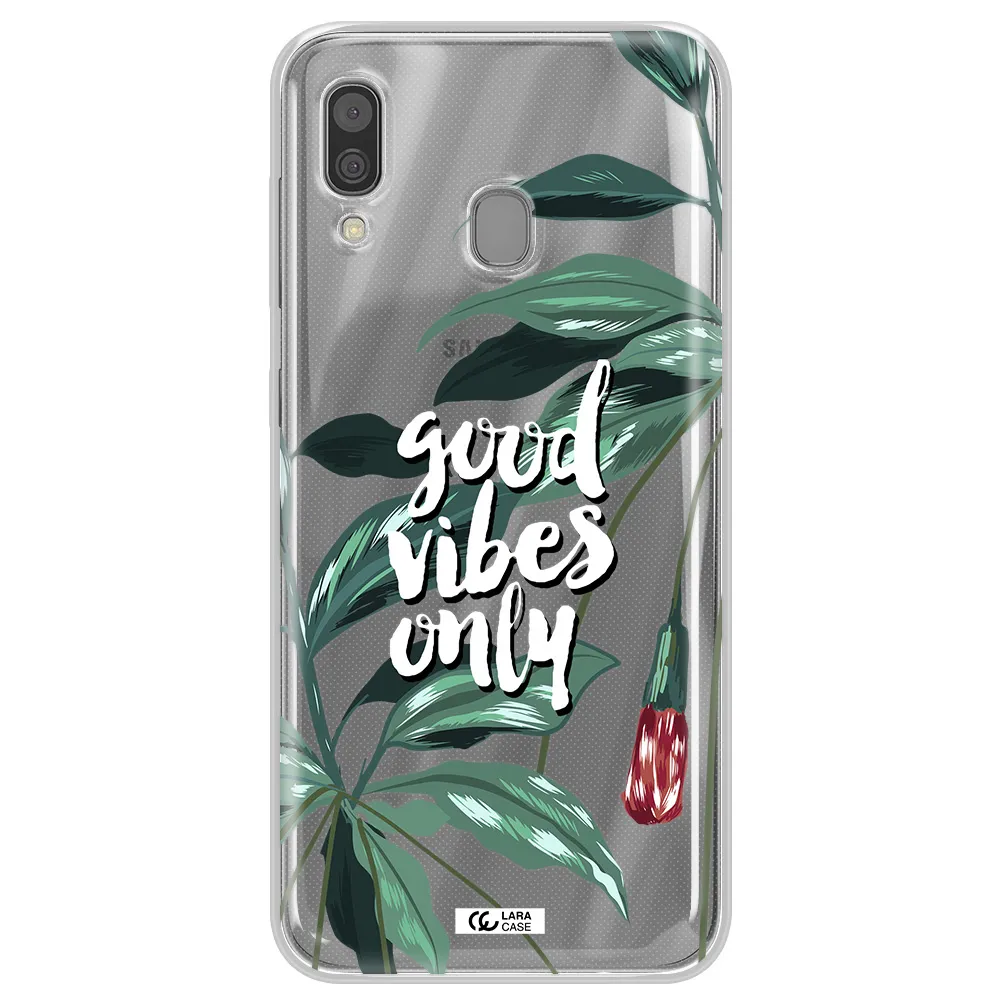 Tropical Vibes Green Samsung A30 Clear TPU Case