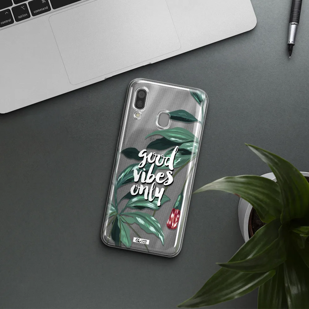 Tropical Vibes Green Samsung A30 Clear TPU Case