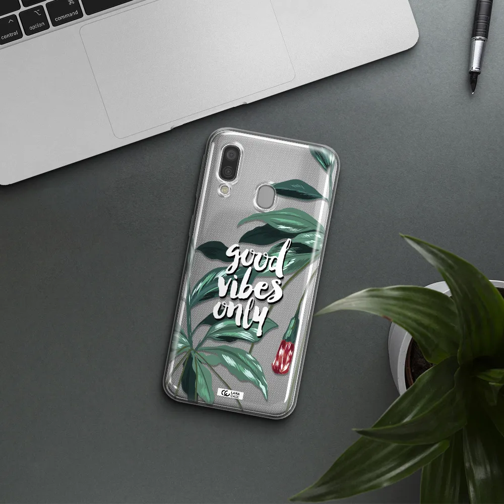 Tropical Vibes Green Samsung A40 Clear TPU Case