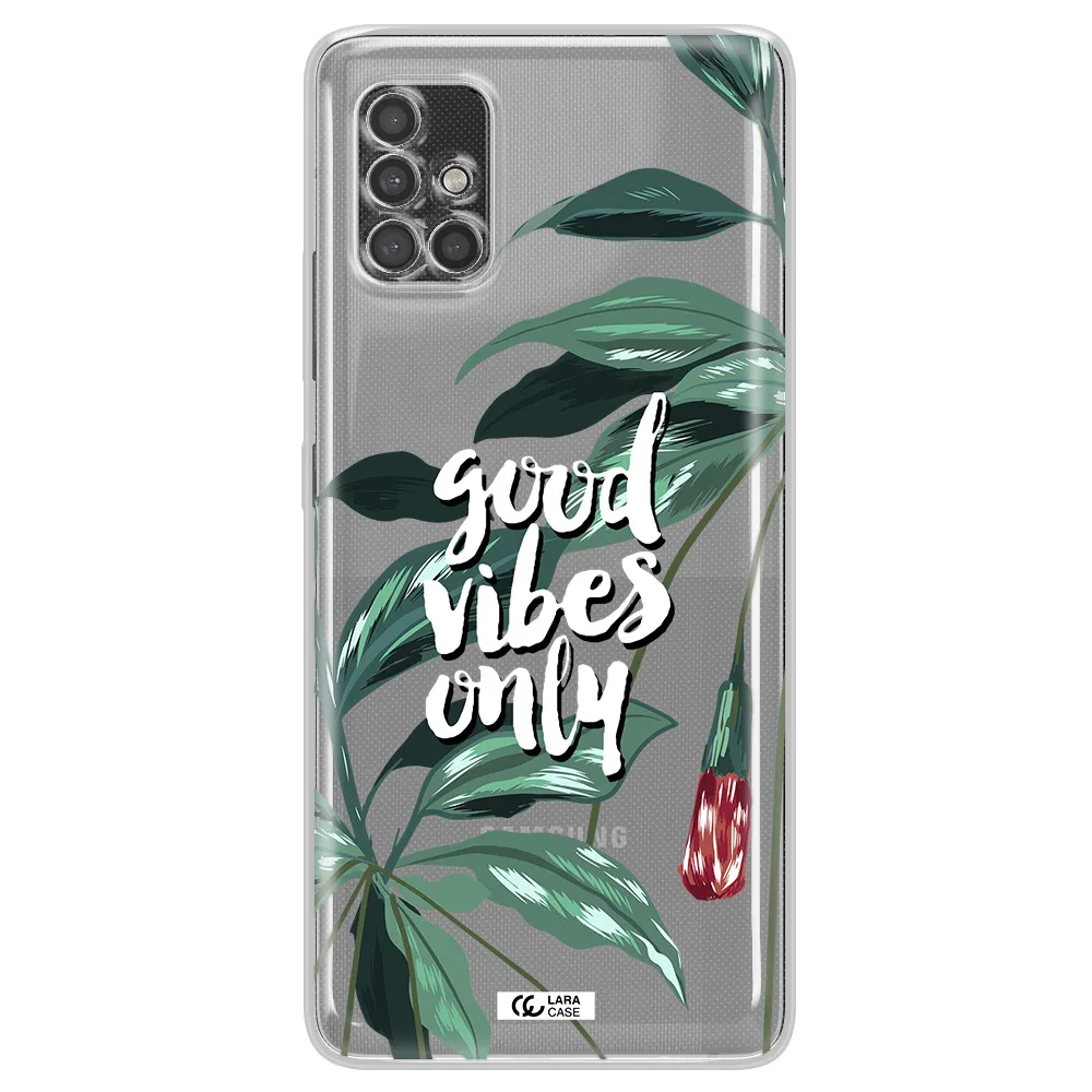 Tropical Vibes Green Samsung A40S Clear Tpu Case