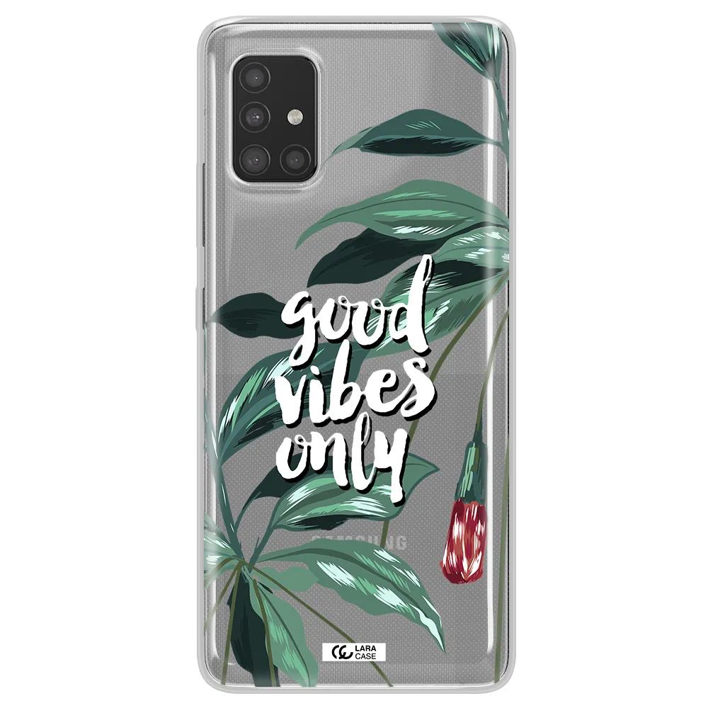 Tropical Vibes Green Samsung A51 Clear TPU Case
