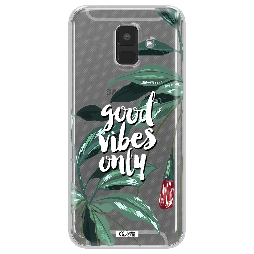 Tropical Vibes Green Samsung A6 Clear TPU Case