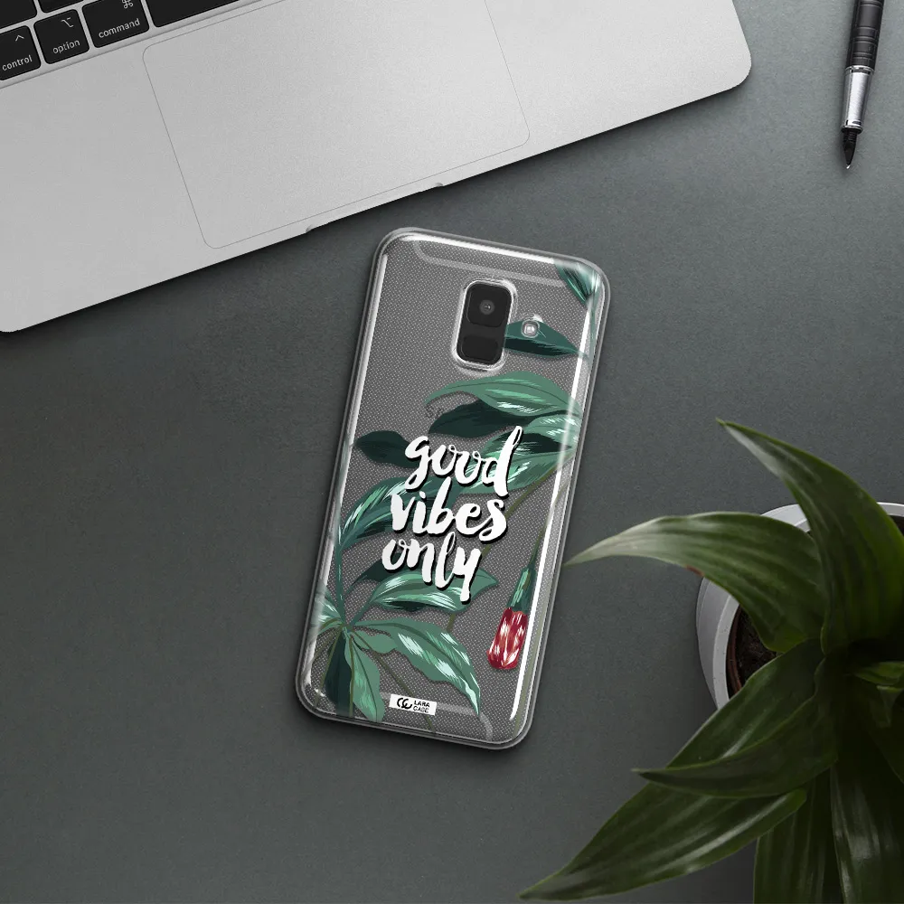 Tropical Vibes Green Samsung A6 Clear TPU Case