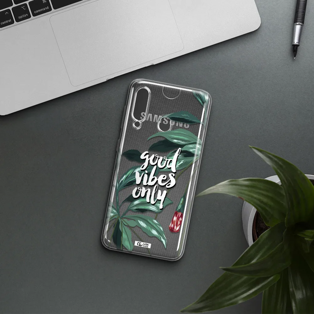 Tropical Vibes Green Samsung A60 Clear TPU Case