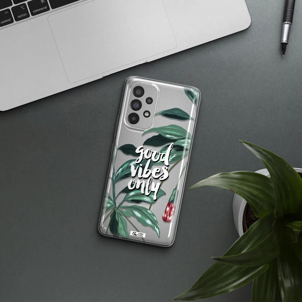 Tropical Vibes Green Samsung A73 Clear TPU Case