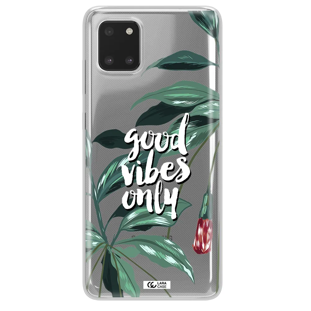 Tropical Vibes Green Samsung A81 Clear TPU Case