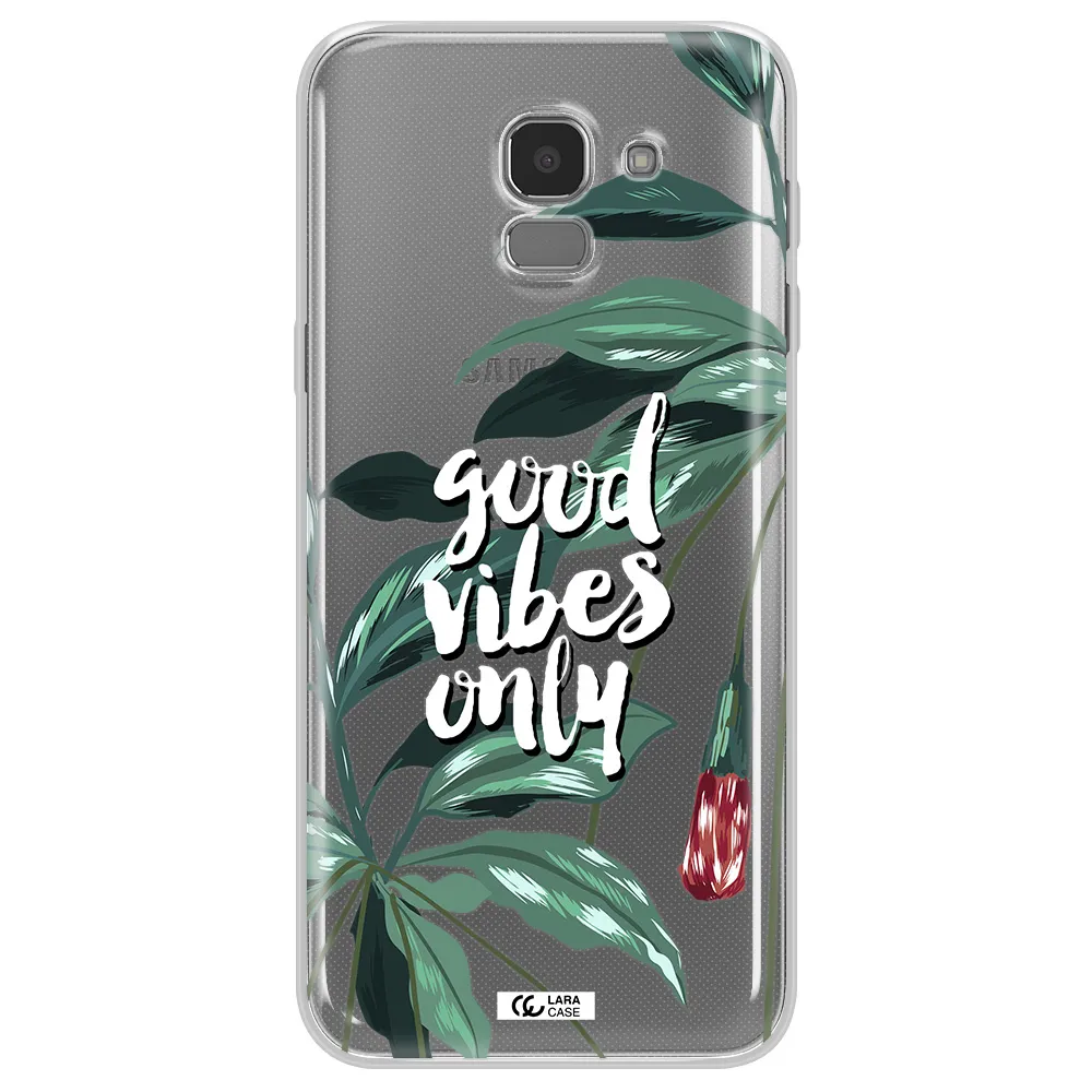 Tropical Vibes Green Samsung J6 Clear TPU Case