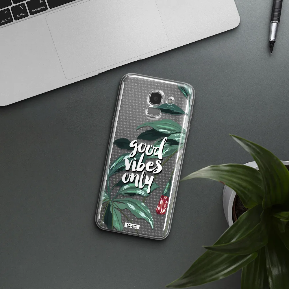 Tropical Vibes Green Samsung J6 Clear TPU Case